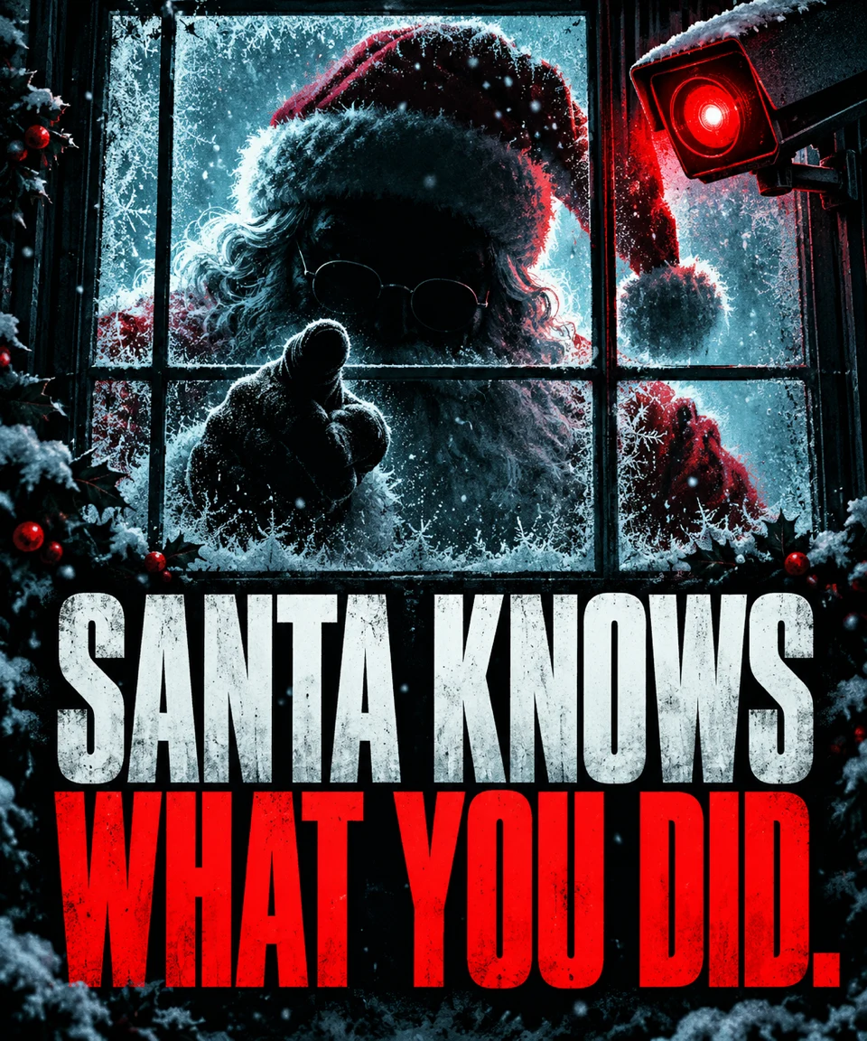 Santa Knows, Christmas card front