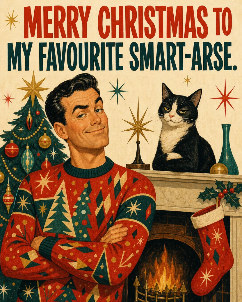 Favourite Smart-Arse, Christmas card front