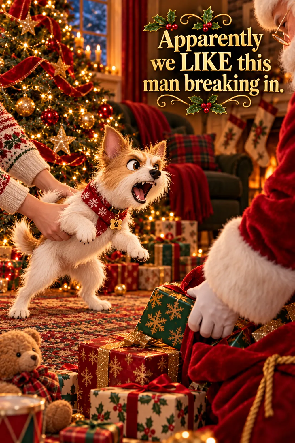 Santa’s Little Security Problem, Christmas card front