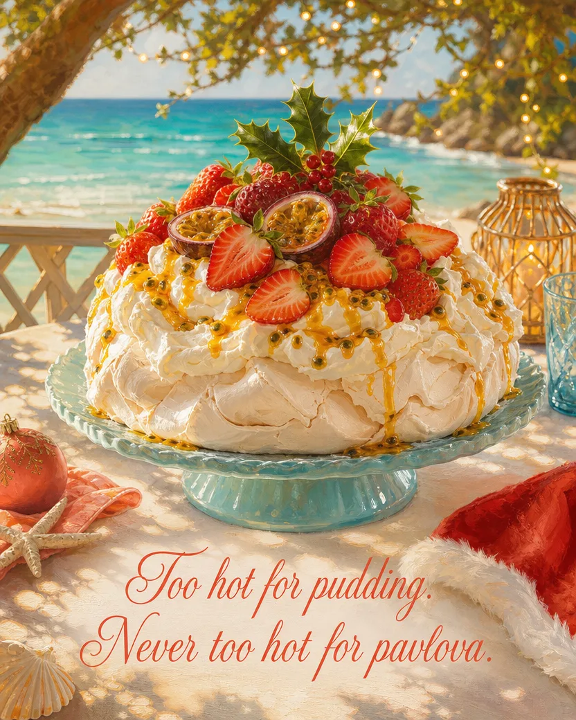 Pavlova Weather, Christmas card front