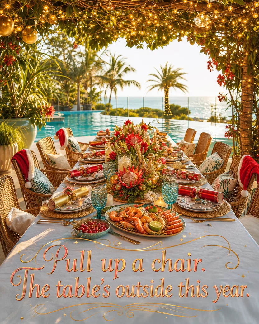 The Backyard Table, Christmas card front
