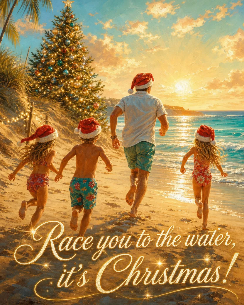 The Christmas Swim, Christmas card front