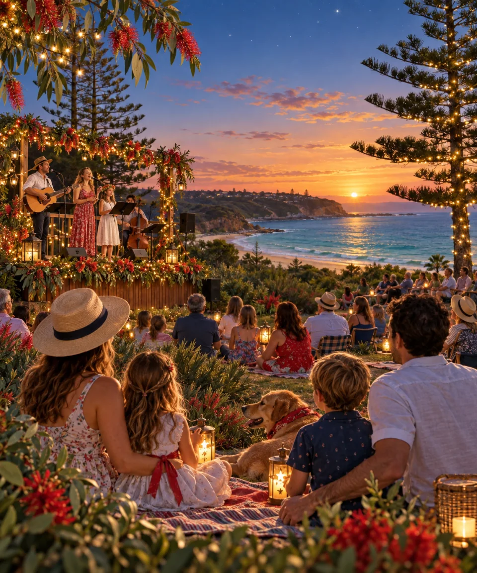 Carols by the Sea, Christmas card front