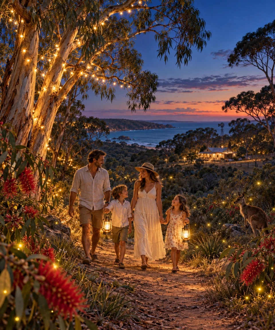 Christmas Lights in the Bush, Christmas card front
