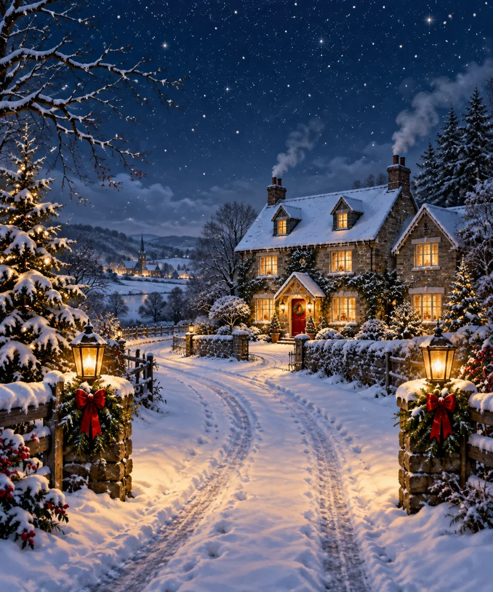 Home Through the Snow, Christmas card front