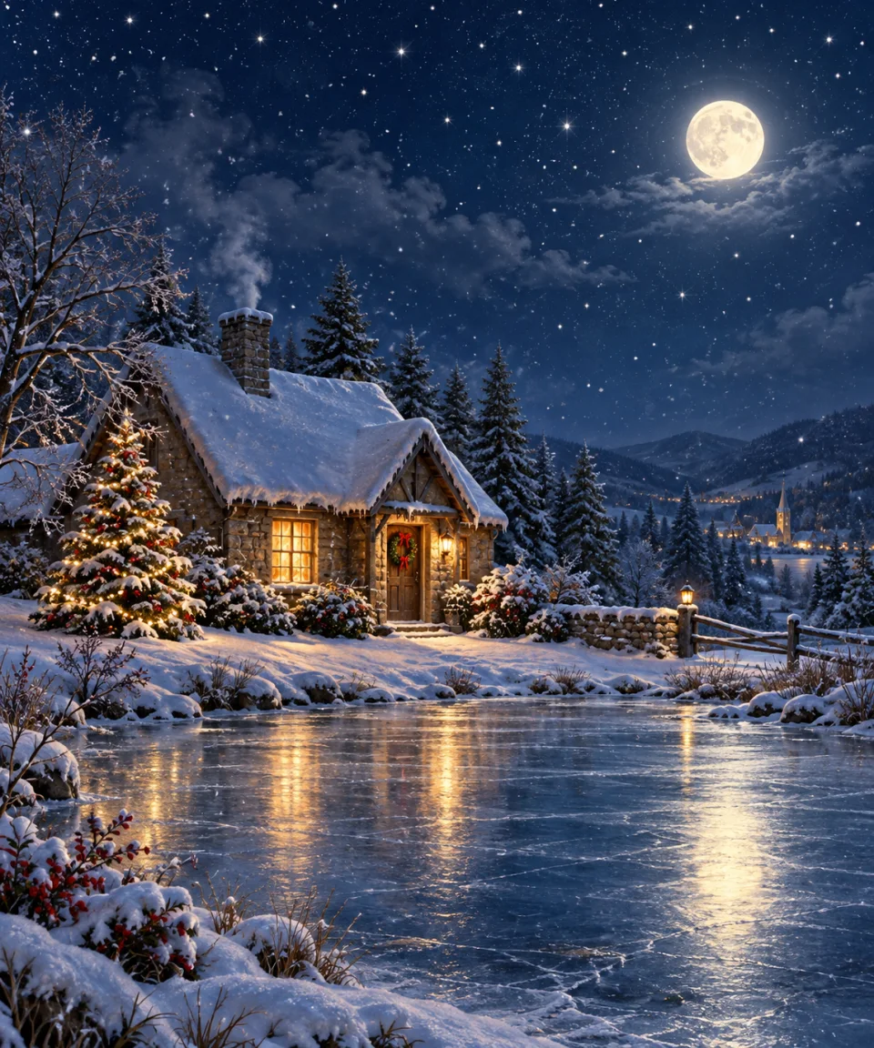 Peaceful Christmas Night, Christmas card front