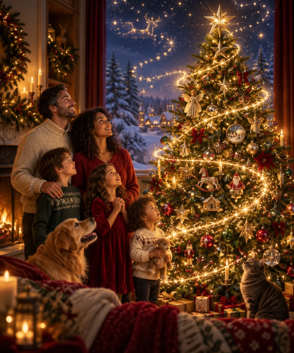 The Enchanted Family Tree, Christmas card front