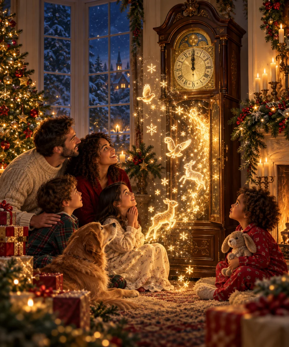 The Christmas Eve Clock, Christmas card front