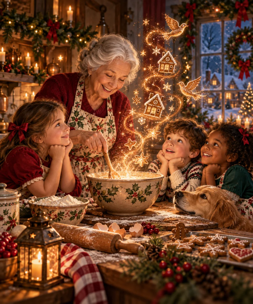 Grandmother’s Magical Recipe, Christmas card front
