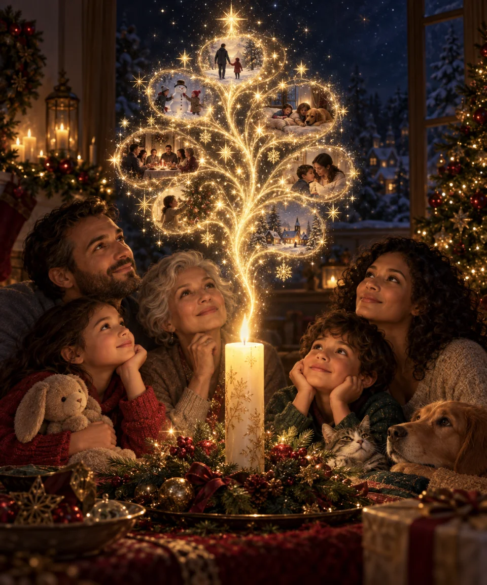 The Wishing Candle, Christmas card front