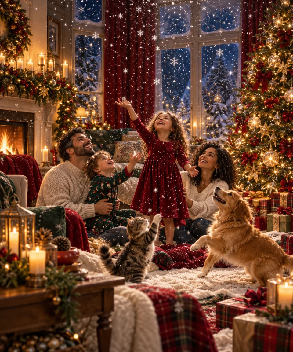 Snow Inside the House, Christmas card front