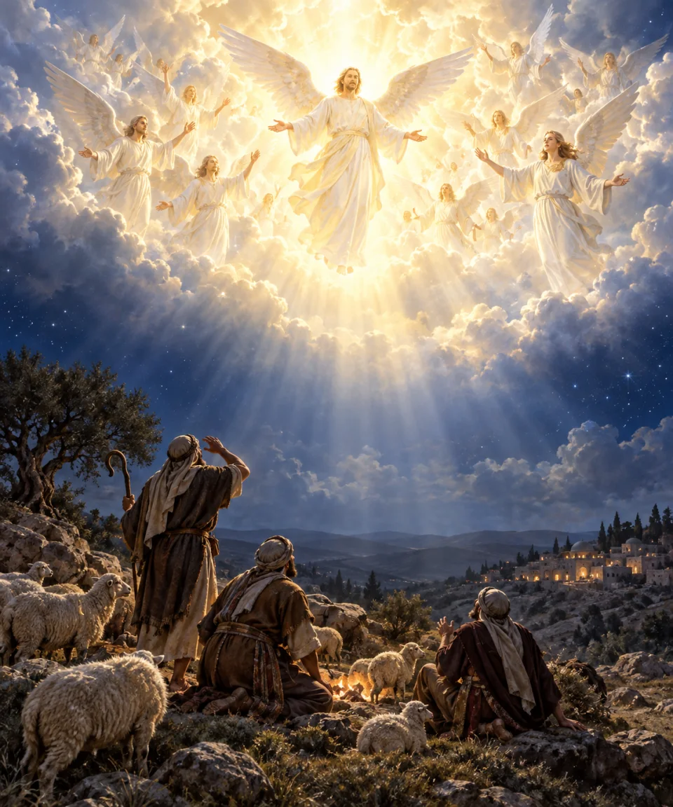Glory in the Highest, Christmas card front
