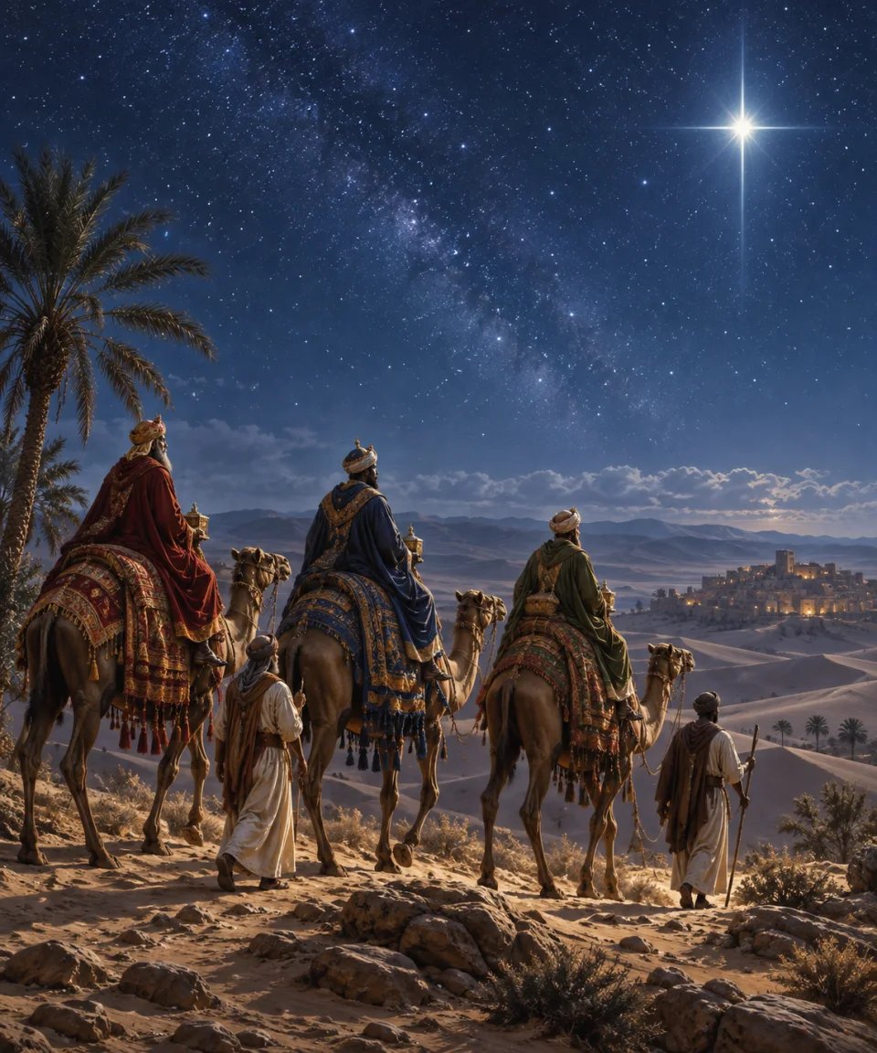 Caravan across the Desert, Christmas card front