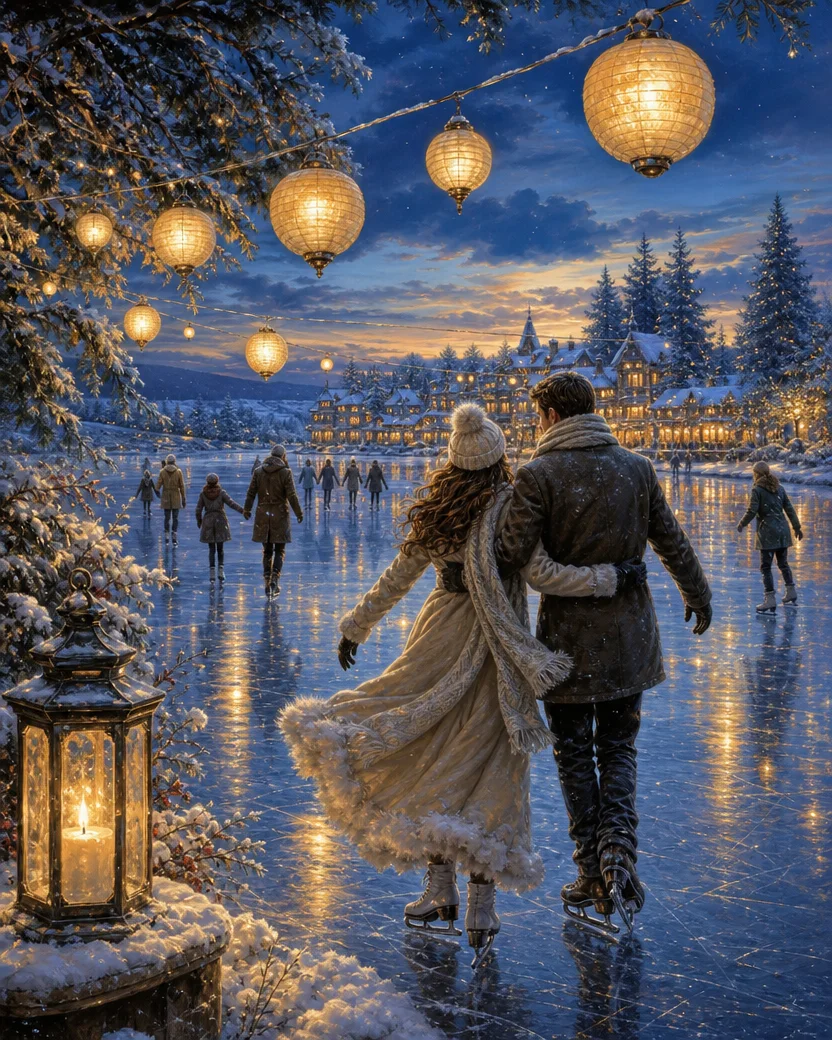 The Frozen Lake, Christmas card front