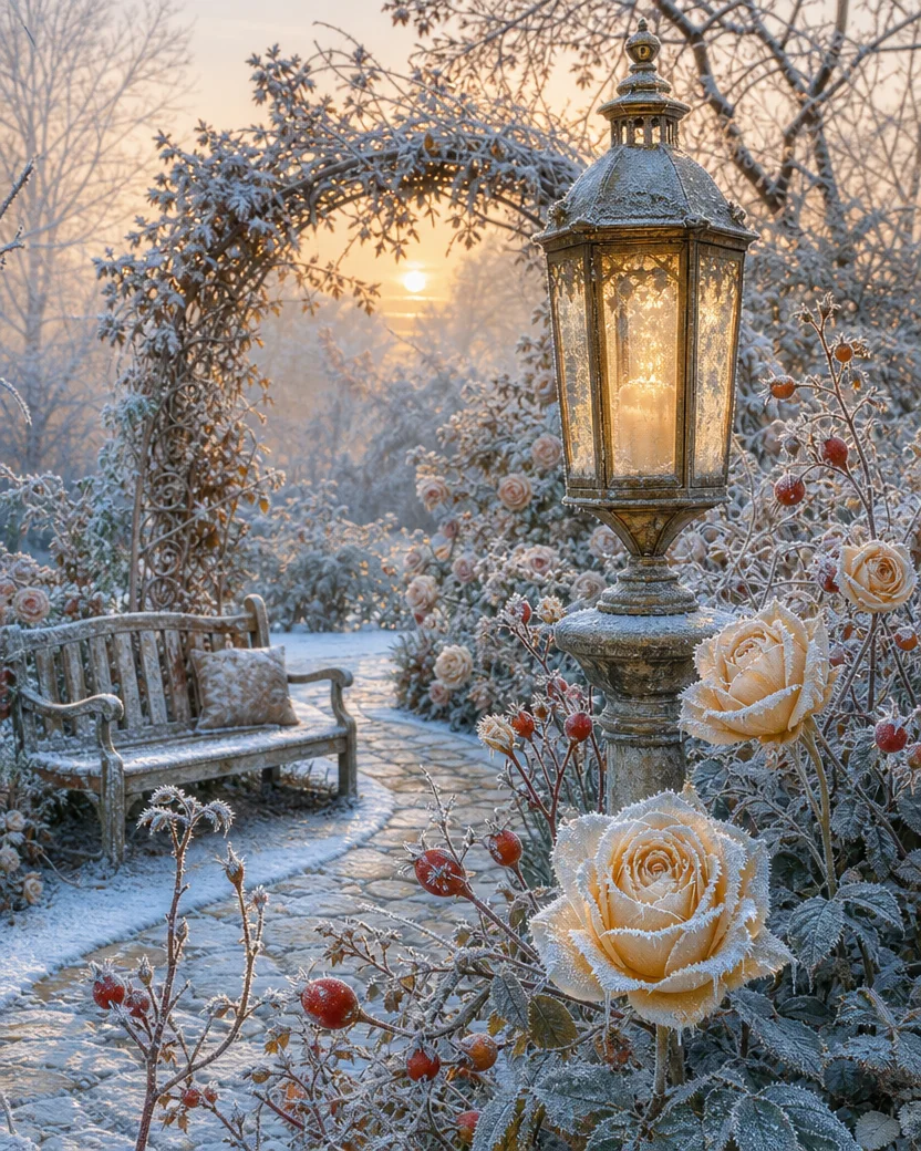 The Frosted Garden, Christmas card front
