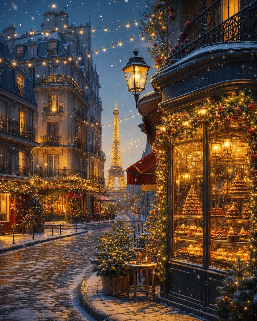 Christmas in Paris, Christmas card front