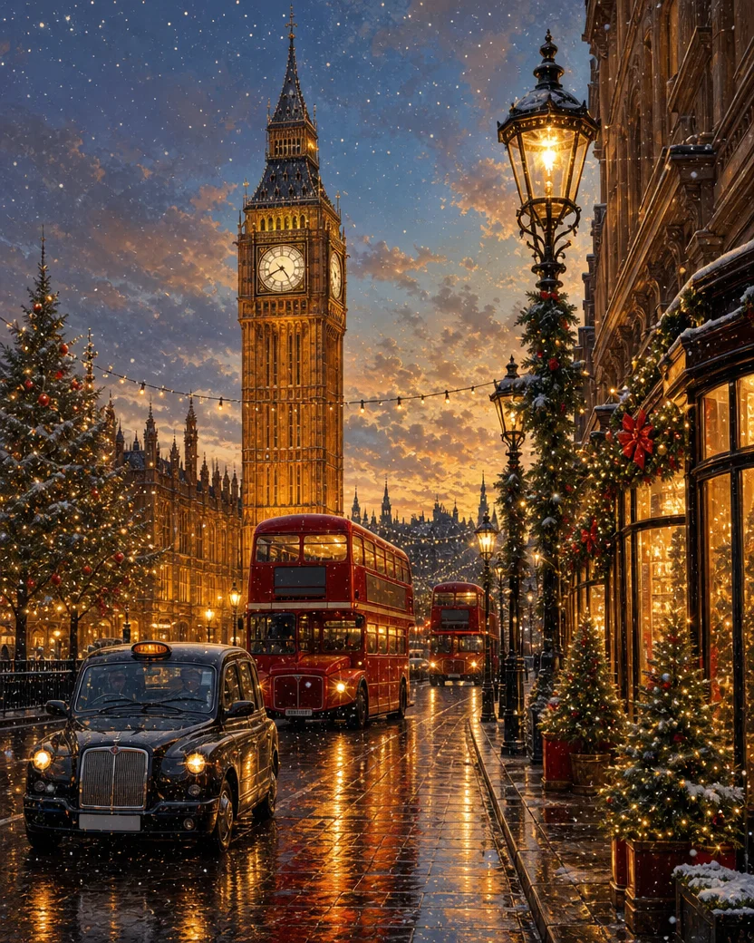 Christmas in London, Christmas card front