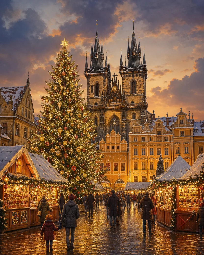 Christmas in Prague, Christmas card front