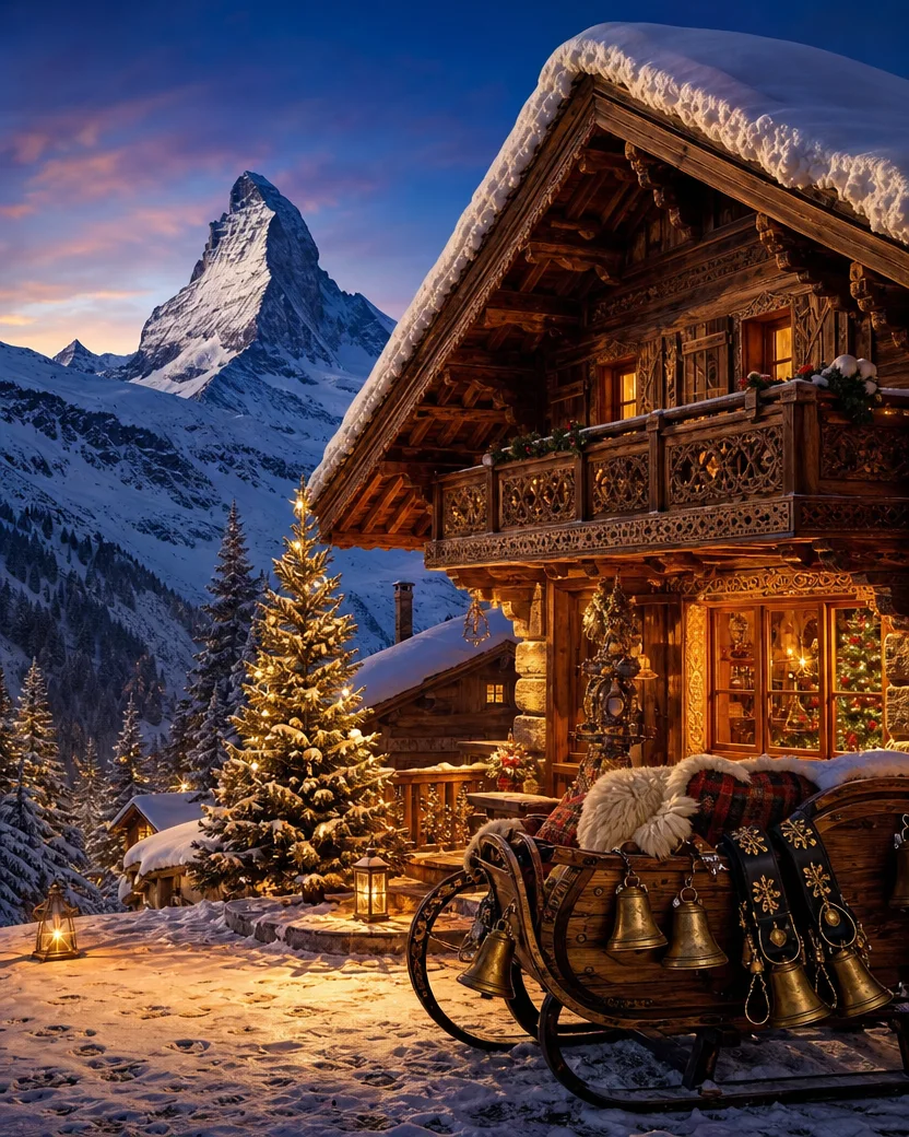 Christmas in Switzerland, Christmas card front