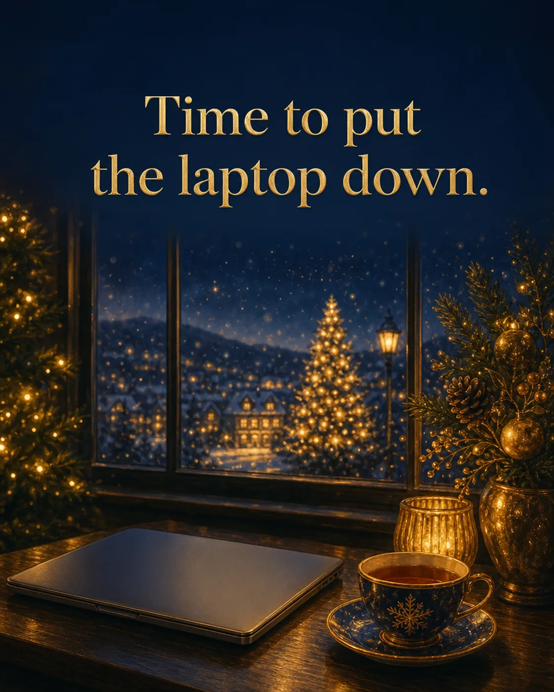 A Proper Break, Christmas card front
