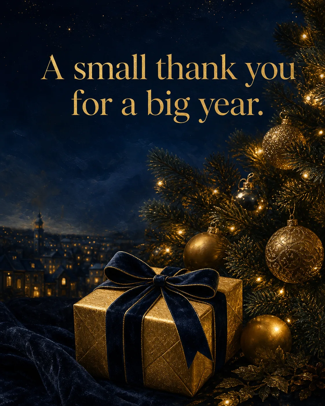 A Small Thank You, Christmas card front