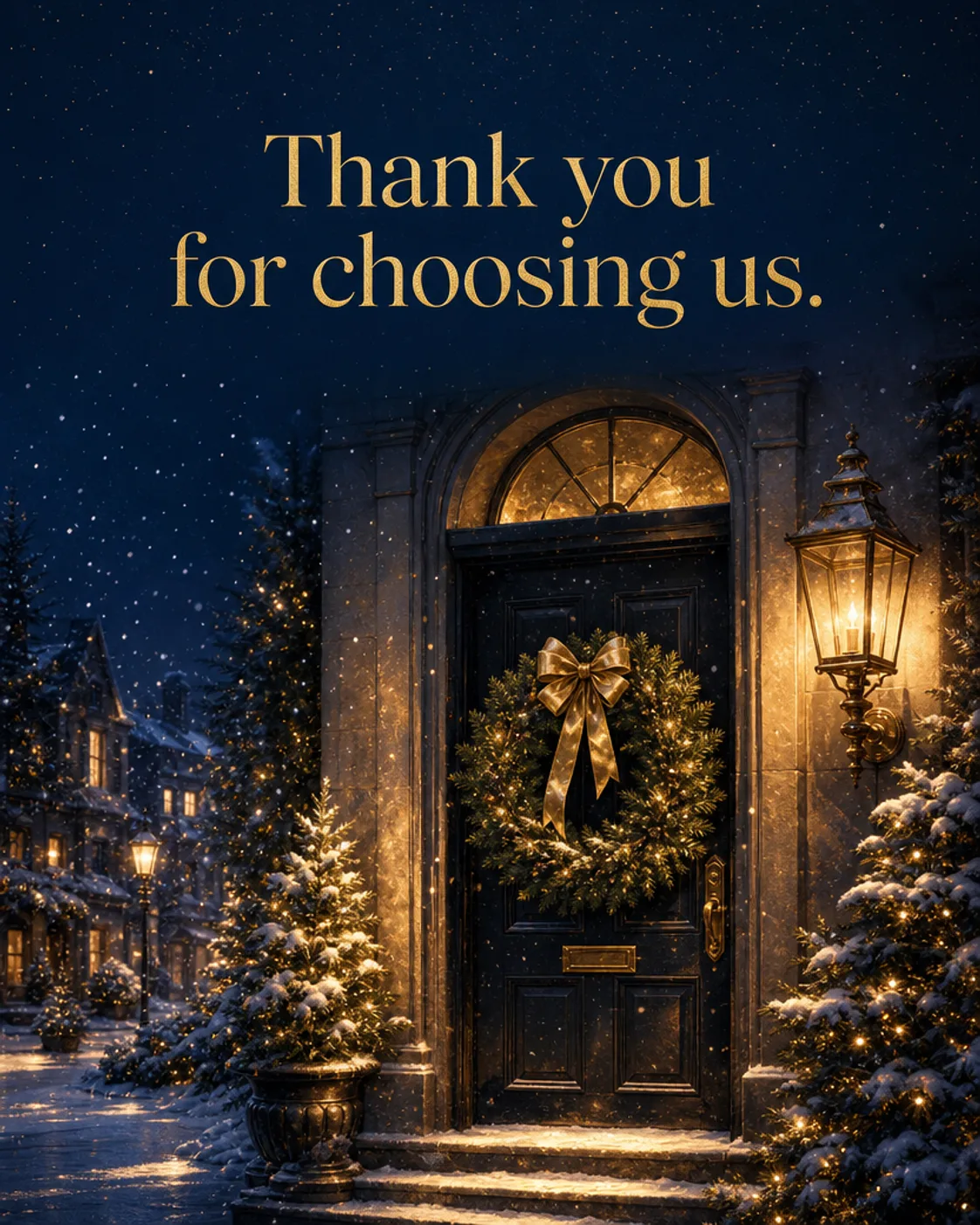Thank You for Choosing Us, Christmas card front