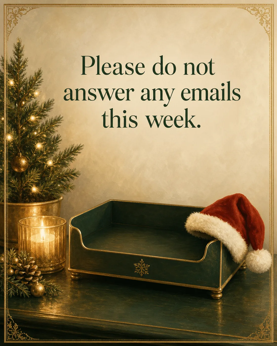 No Reply Needed, Christmas card front