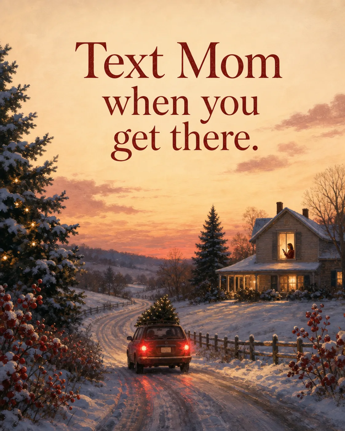 Text Me When You Get There, Christmas card front
