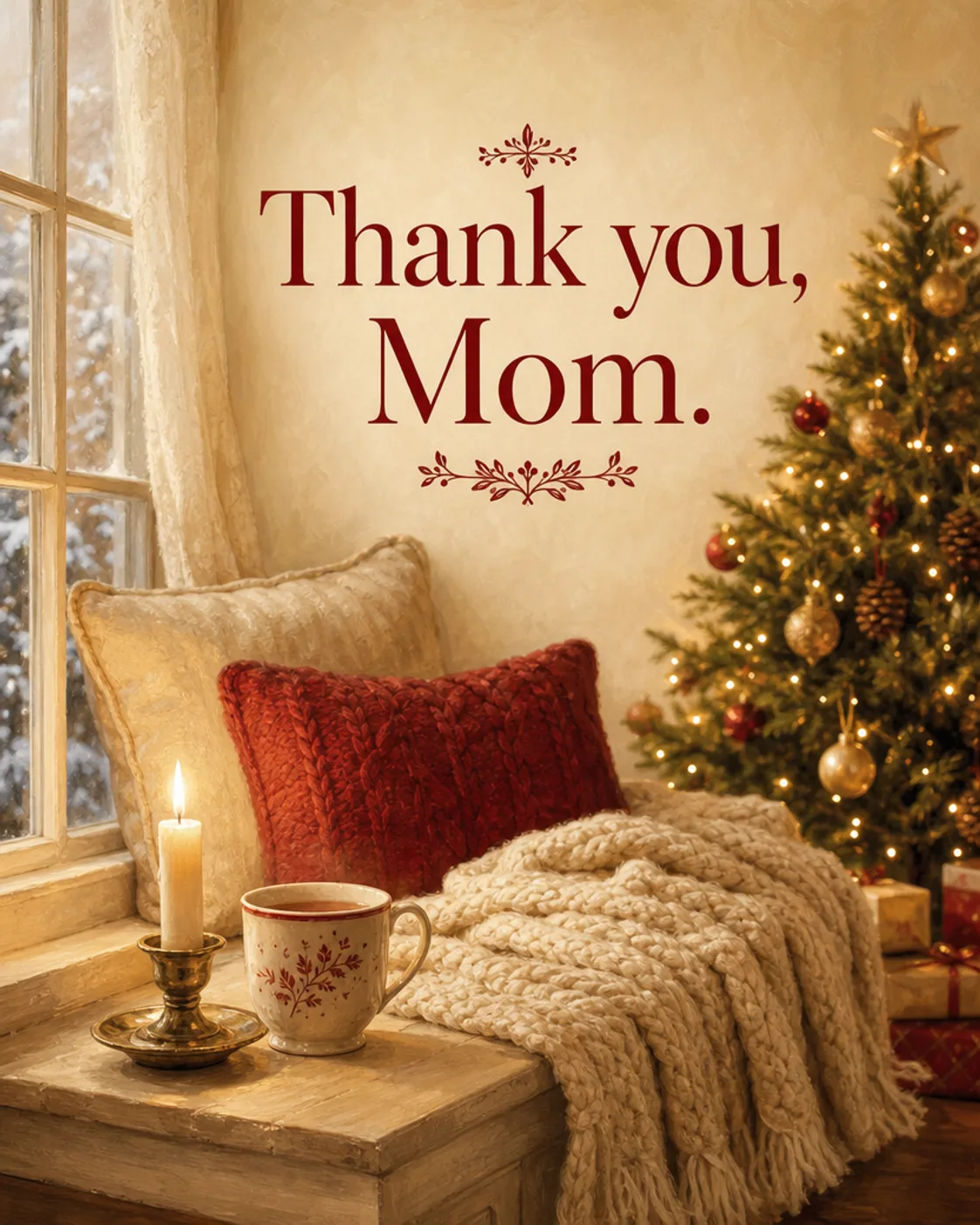 Thank You, Mom, Christmas card front