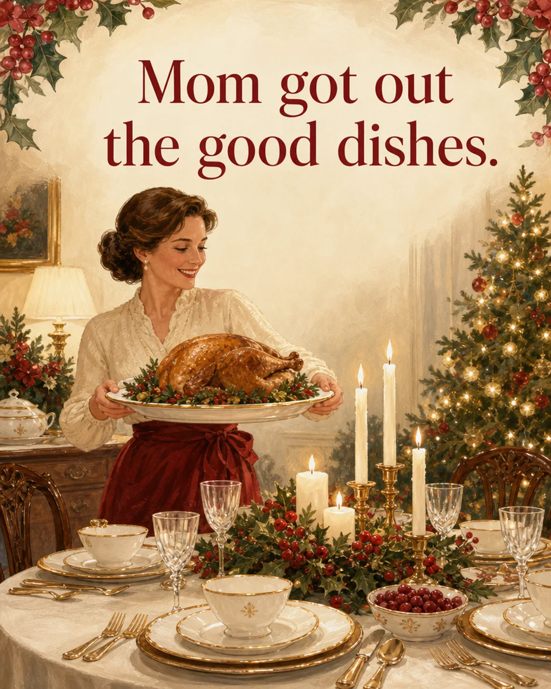 The Good Dishes, Christmas card front