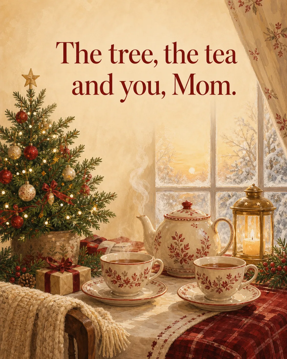The Tree, the Tea and You, Christmas card front