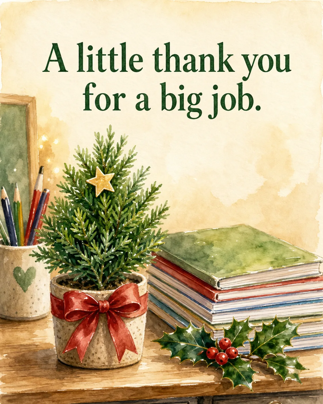 A Little Thank You for a Big Job, Christmas card front