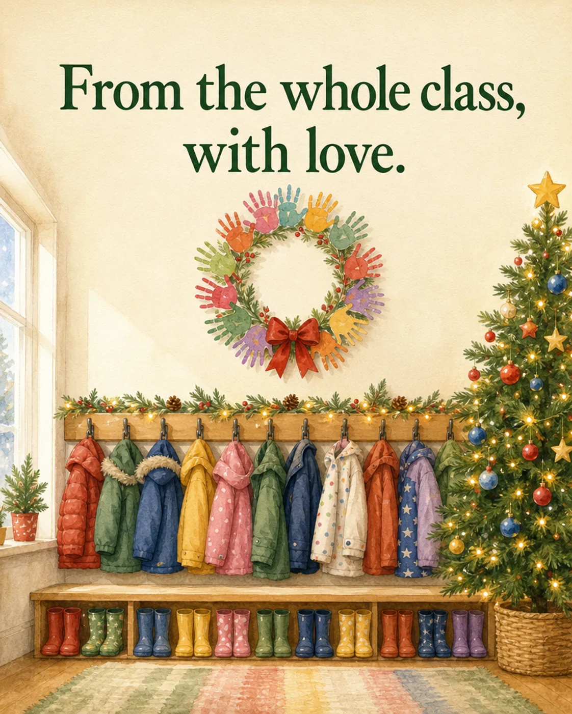 From the Whole Class, Christmas card front