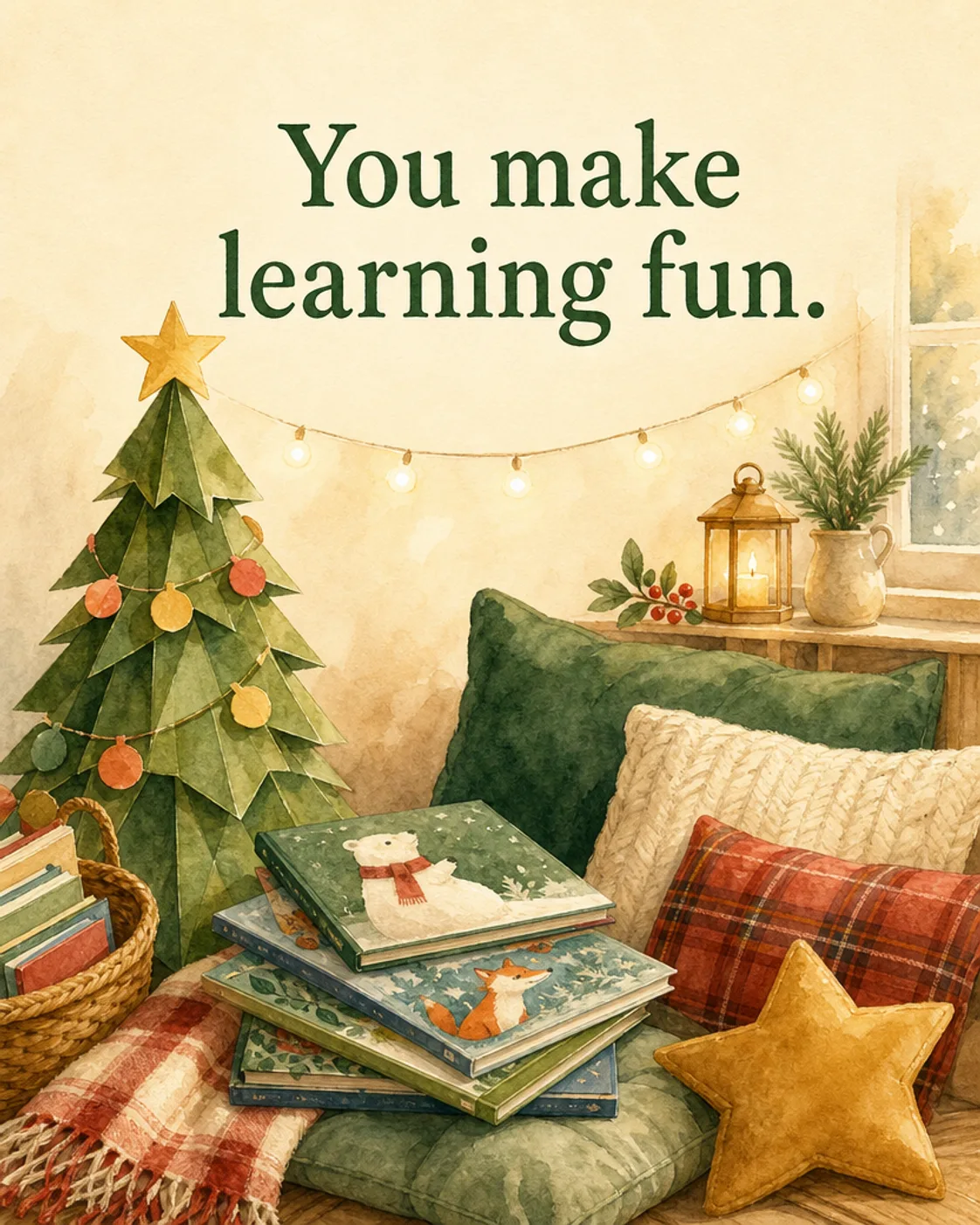 You Make Learning Fun, Christmas card front